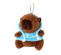 YINGhhh Llavero con colgante de animal de felpa a la moda, para mochila, bolso de mano, decoración de dulces regalos, sudaderas con capucha de felpa Capybara, azul, Love sweatshirt