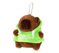 YINGhhh Llavero con colgante de animal de felpa a la moda, para mochila, bolso de mano, decoración de dulces regalos, sudaderas con capucha de felpa Capybara, verde, Love sweatshirt