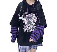 YINGKE Mujer Anime Manga Sudadera con Capucha Niña Japonesa Kawaii Jersey E-Girl Y2K Gótica Harajuku Pullover (XL, Sudadera Morada)