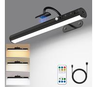 Yinglap Lamparas pared sin cable con sensor movimiento, 4000mAh recargable aplique a pilas sin electricidad, luz cuadros inalambrico con mando, luces LED bateria para espejo baño, cuadro, interior