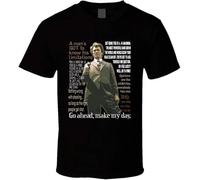 YINGLIAOO Dirty Clint Quotes Clint Eastwood Movie Action T Shirt Black