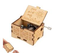 YINGLUOEU Caja de Música de Madera You Are My Sunshine Cajas de Música Cajas de Música de Manivela para Regalo Cumpleaños Navidad San Valentín