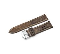 YINGO 18 mm 20 mm 22 mm 24 mm Cuero genuino Reloj de correa de la correa Black Blue Brown Multi Colors Men's Watch Band(Gray,18mm)