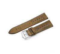 YINGO 18 mm 20 mm 22 mm 24 mm Cuero genuino Reloj de correa de la correa Black Blue Brown Multi Colors Men's Watch Band(Yellow green,20mm)