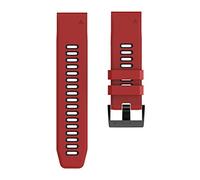 YINGO 2 6mm 22mm 20mm Correa Quickfit Compatible Con Garmin EPIX Fenix 7 7x 7s Solar 6 6x 6s Pro 5x 5s Plus/Instinct 2 / Forerunner 945 Silicone Band(Red black,For Garmin EPIX)