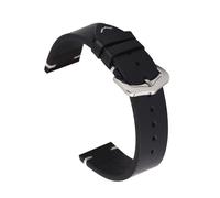 YINGO Correa De Reloj De Cuero Genuino 18mm 20mm 22mm 24mm Cuero Encerado Con Aceite Costura Hecha A Mano Correa De Reloj For Mujeres Y Hombres Pulsera De Muñeca(Black,22mm)