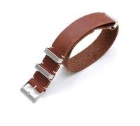 YINGO Correa De Reloj De Cuero Genuino Crazy Horse, Pulsera De Repuesto Hecha A Mano De 18mm, 20mm, 22mm Y 24mm(Brown,24mm)