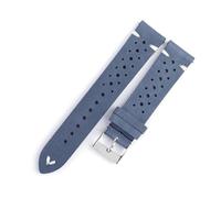YINGO Correa De Reloj De Cuero Nobuk, 20mm, 22mm, Costura Hecha A Mano, Pulsera Negra Púrpura, Repuesto De Correa De Reloj De Piel De Vaca Transpirable Porosa(Gray blue,20mm)