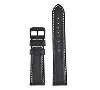 YINGO Cuero bronceado de aceite de cuero 22 mm 20 mm 18 mm de rápido Correa de banda marrón compatible con hombres mujeres compatibles con fósiles(Black grey-B,20mm)