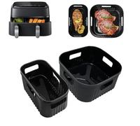 YINGRACE Molde Silicona Freidora de Aire para Philips Airfryer Dual Basket 3000 Series NA350, 5000 Series NA550, Reutilizable en Lugar del Papel de Horno para Accesorios Air Fryer