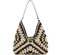 YingStar Bolso Bandolera Mujer Grande de Rafia - Tote Bag de Paja para Playa, Tejido Crochet Bohemio para Verano, Hombro, Viaje, Fiesta y Vacaciones