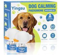 Yingsu Difusor calmante para perros, difusor calmante 4 en 1 de feromonas para cachorros, feromonas relajantes para perros, alivio del estrés, ansiedad, reduce la agresividad, ladridos, ayuda a