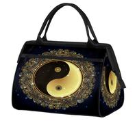 Yingyang - Bolsa de viaje con diseño de mandala, para mujeres y hombres, 24 L, étnico Yingyang, bolsa de fin de semana, deportes, gimnasio, viajes, durante la noche, color, 24 L, Organizador de bolsas