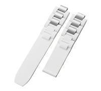 yingyingjia Compatible Con Correa De Reloj De Silicona Convexa 21st Century, Color Blanco Y Negro, Resistente Al Agua, Accesorios De Cadena Adecuados For Correas De 20 X 10 Mm.(White no clasp)