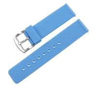 yingyingjia Correa De Reloj De Goma Con Interfaz De Liberación Rápida, 18, 19, 20, 21, 22, 23 Y 24 Mm, Correa De Silicona Resistente Al Agua(Baby blue silver B,18mm)