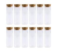 yingyingjia Lote De 12 Botellas De Vidrio De 90 X 37 Mm Y 70 Ml Con Tapón Pequeño, For Almacenar Especias, Frascos De Vidrio, Viales Y Botellas De Corcho.