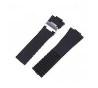 YingYou 25mm * 12mm Negro Marrón Azul Impermeable Correa De Goma De Silicona Hebilla Plegable Correa De Pulsera Compatible Con Ulysse Nardin Watch Band(Black and metal,26MM_WITH ROSE GOLD BUCKL)