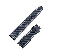 YingYou Accesorios For Reloj De 20/21/22mm, Correa De Reloj De Fibra De Carbono De Cuero A Cuadros Auténtico Compatible Con Correa IWC Mark 18 Big Pilot Spitfire Belt(Black Plaid,22MM_WITH SILVER BUCK