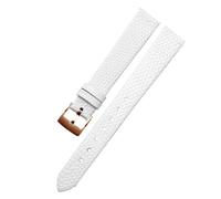 YingYou Correa De Reloj Cuero Genuino, Suave Y Cómoda, Accesorio For Trumpeter 14 Mm(White-Rose-K12,12mm)