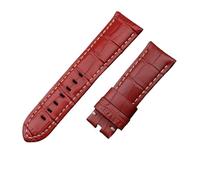 YingYou Correa De Reloj De Cuero De Bambú De Becerro Italiano De 22 Mm, 24 Mm, 26 Mm Compatible Con Correa De Reloj Panerai Con Hebilla Tang Compatible Con Accesorios PAM441/111/386(Red,22MM PAM_ROSE