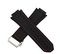 YingYou Correa De Reloj De Goma De Silicona De 28mm Y 30mm, Reemplazo Compatible Con HUBLOT, Correa King Power Series, Pulsera De Reloj, Herramienta De Hebilla De Mariposa(Black silver buckle,30mm)
