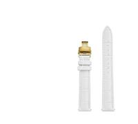 YingYou Correa de reloj de piel de vaca for mujer, compatible con Tissot DW, color blanco, metal dorado rosa, hebilla de 12 mm, 14 mm, 15 mm, 16 mm, 17 mm, 18 mm y 20 mm.(8801matte-golden A,20mm)