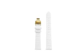 YingYou Correa de reloj de piel de vaca for mujer, compatible con Tissot DW, color blanco, metal dorado rosa, hebilla de 12 mm, 14 mm, 15 mm, 16 mm, 17 mm, 18 mm y 20 mm.(8806matte-golden A,16mm)