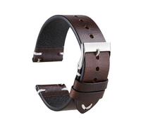 YingYou Correa De Reloj Hecha A Mano De Piel Auténtica Con Cera De Aceite, Pulsera De 18mm, 20mm, 22mm, Capa Superior De Piel De Vaca Que Cambia De Color, Correas De Reloj De Liberación Rápida(Dark br