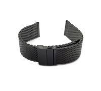 YingYou Correa Milanesa Compatible Con Correa De Reloj 20 Mm 22 Mm Doble Prensa Hebilla Plegable Milan Malla Correa Reloj De Metal Pulsera Pulsera De Plata Negra(Black,20mm)
