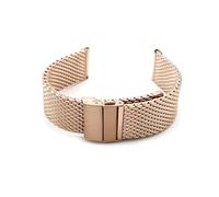 YingYou Correa Milanesa Compatible Con Correa De Reloj 20 Mm 22 Mm Doble Prensa Hebilla Plegable Milan Malla Correa Reloj De Metal Pulsera Pulsera De Plata Negra(Rose Gold,20mm)