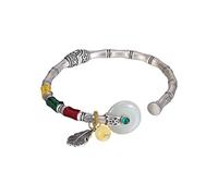 Yinhetian Jade Retro Personalidad Paz Hebilla Cuerda Trenzada A Mano Pulsera Estilo Mujer