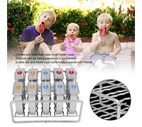 Yinhing 10 Moldes para Helado de Acero Inoxidable con 100 Soportes para Palitos de Paleta Planos para Postres Caseros, Delicias de Verano y Diversión en Fiestas (cabeza redonda)