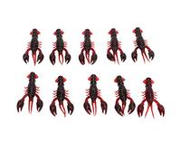 Yinhing 10 Señuelos de Pesca Blandos, Cebo de Cangrejo, Señuelos Artificiales de Camarones de PVC para Pesca de Lubina, Rojo Oscuro para Entusiastas de la de Agua Dulce y Salada, Ideal para Capturar