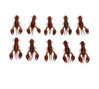 Yinhing 10 Señuelos de Pesca Blandos, Cebo de Cangrejo, Señuelos Artificiales de Camarones de PVC para Pesca de Lubina, Rojo Oscuro para Entusiastas de la de Agua Dulce y Salada, Ideal para Capturar