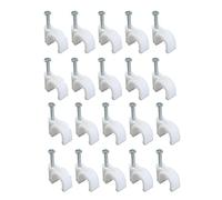 Yinhing 100 Clips de Cable de Clavos de Acero de 5 Mm para Gestión de Cables Montados en la Pared Clips Redondos de Impacto para un Cableado Ordenado de Fijación Fáciles de Usar con Clavos de Acero