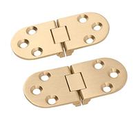 Yinhing 2 Juegos de Bisagras Plegables de Latón de 180 Grados con Tornillos, Bisagras Redondas Inoxidables para Mesas Plegables, Máquinas de Coser y Más (2,5 mm/0,10 pulgadas)