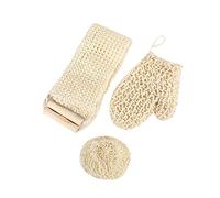 Yinhing 3 Exfoliantes de Yute para la Espalda, Manopla y Cinturón para Limpieza Profunda, con Tiras Corporales Largas y Flexibles para Zonas de Difícil Acceso