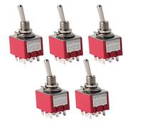 Yinhing 3PDT Interruptor Bipolar de Doble Tiro 3po 5 Piezas ONON Interruptor de Palanca de 2 Posiciones 3PDT Pin 6 Mm 2A/250VAC 5A/125VAC ON ON de Palanca para Electrodomésticos Automotrices y Control