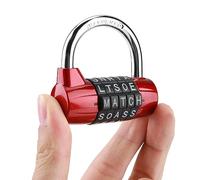 Yinhing 5 Dial Digit Combination Código Candado, Bloqueo de Aleación de Zinc para Puerta, Casillero, Maleta con Grillete Cromado, Recubrimiento de Pintura Verde (rojo)