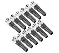 Yinhing Adaptador de Conector Macho BNC de 10 Piezas 75 Ohm bajo para Conexión de Cable de Vídeo de Cámara Conversión Plateada