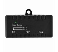 Yinhing Adaptador de Inyector PoE 02, Divisor de Potencia a Través de Ethernet, Compatibilidad de Velocidad de 10M/100Mbps para Dispositivos LAN, Construcción ABS (Black)