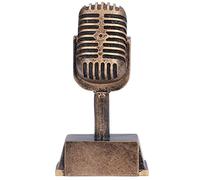 Yinhing Adorno de Micrófono Sintético con Premio de Música para Competiciones de Canto de Karaoke, Decoración del Hogar, Retro, 10 Pulgadas