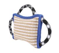 Yinhing Almohadilla para Morder para Perros con 3 Asas, Juguete Interactivo para Tirar de Yute para Perros Adultos, Herramienta de Entrenamiento Eficaz para Hábitos de Masticación (Blue)