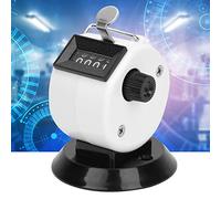 Yinhing Berm® Contador de Cuentas Manual Herramienta de Conteo Mecánico de 4 Dígitos con Base de Gancho Plástico ABS Liviano Se Reinicia Fácilmente para Deportes y Seguimiento de Asistencia (White)