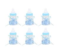 Yinhing Biberón Biberón, Mini Biberones con Cinta de 24 Piezas Botellas Llenas de Dulces Dulces Mini Biberones para Baby Shower para Niña Recién Nacida Decoración Fiesta Cumpleaños Infantil (BLUE)