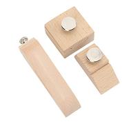 Yinhing Bloque de Lijado de Madera, Juego de 3 Piezas, Herramienta de Lijado Manual de Bisel Cuadrado Cuniforme para Acabado de Artesanal de Cuero