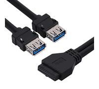 Yinhing Cable de Panel Frontal USB 3.0 Convertidor de 19 Pines a 20 Pines con Patas Fijas para Placa Base de Escritorio Conector de Transferencia de Datos de Alta Velocidad (#3)