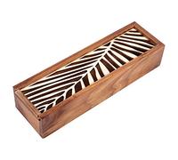 Yinhing Caja de Lápiz de Madera, Organizador de Almacenamiento de Papelería de Escritorio, Herramienta de Artista de Bricolaje y Caja de Cajas de (Tipo de Hoja)