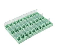 Yinhing Caja de Piezas Electrónicas SMD Comp Caja de Almacenamiento de Componentes Electrónicos de 50 Compartimentos 50 Uds de Almacenamiento de Contenedor SMD Verde