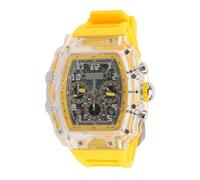 Yinhing Caja de Reloj de Negocios Transparente con Esfera Grande Luminosa de 50 M Correa de Silicona Elegante Diseño Hueco único para Uso Casual Reloj de Moda con Banda Azul para Hombres